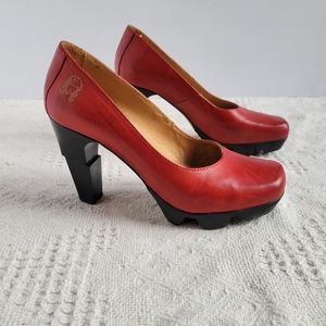 Like Smug  by Prophecy Red Leather Pump Chucky slip on Heels